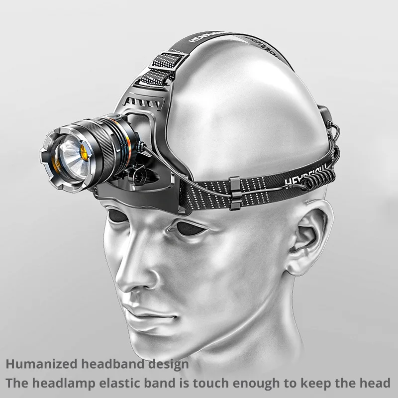 Head Flashlight Cob Headlamp Shot Long 1500m High Power Headlamp Flashlight LED Torch Sensor Headlight usb Rechargeable Fishing Camping Lantern