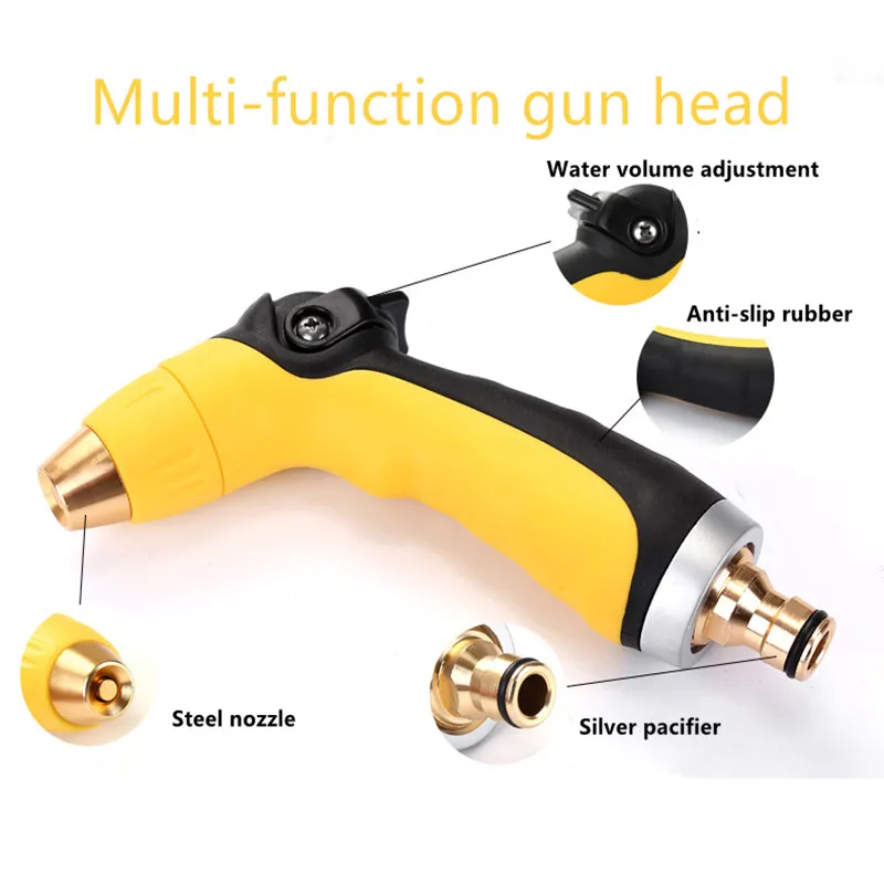 The New Good Quality Multifunctional Zinc Alloy Encapsulation High Pressure Power Washer ABS HandleGarden Shower Tool 4023