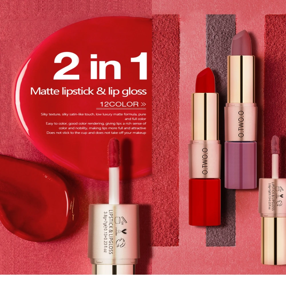 

12 Colors Lips Makeup Lipstick Lip Gloss Long Lasting Moisture Cosmetic Lipstick Red Lip Matte Lipstick Waterproof Cosmetic Gift