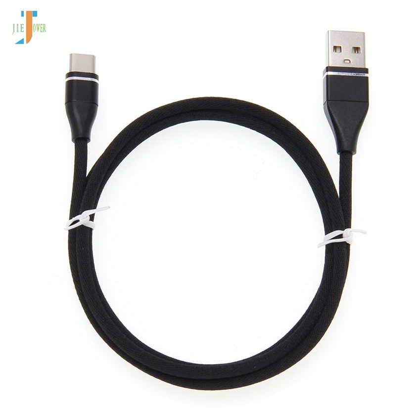 Черный Кабель usb type C для Xiaomi Redmi Note 7 Mi9 Meteor ткань USB C кабель для samsung S9 USB-C зарядный шнур для мобильного телефона 1000 шт./партия - Цвет: Черный