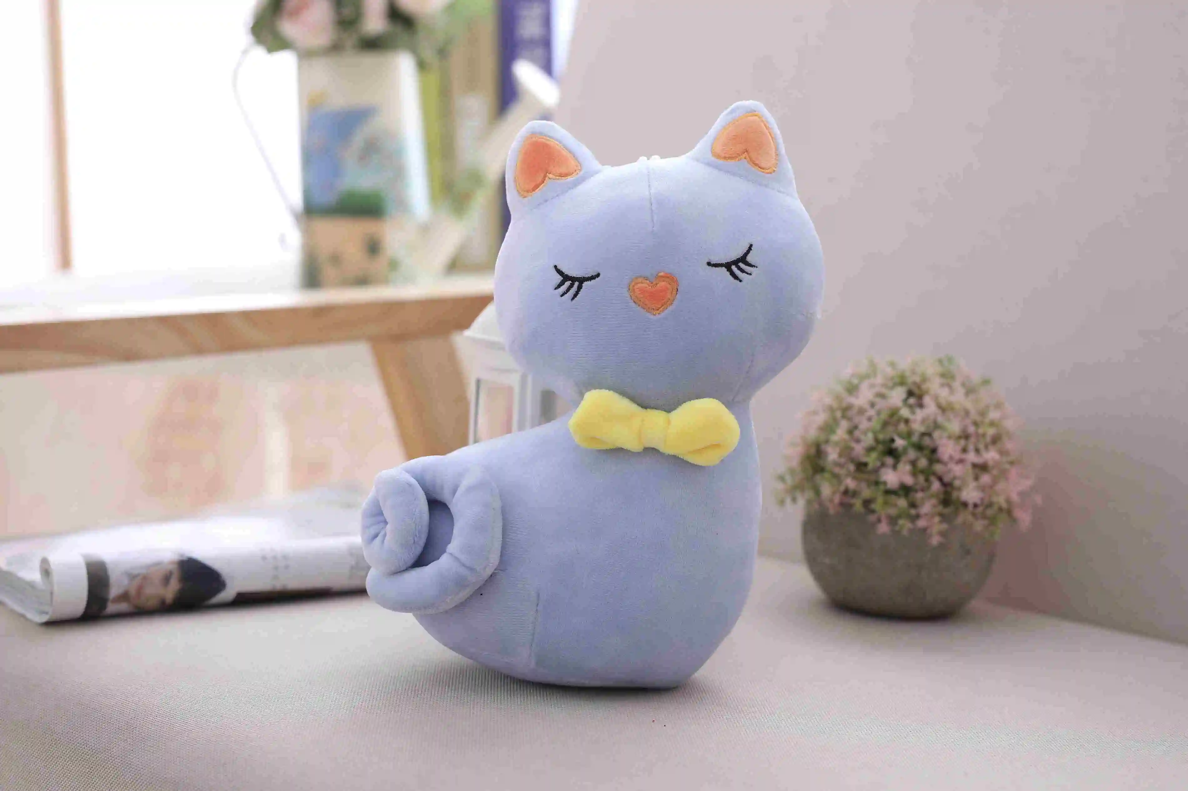 Новинка 1 шт. 4 цвета KAWAII 27 см кошки мягкие игрушки брелок кошка подарок плюшевая игрушка кукла детская вечеринка день рождения плюшевые игрушки для девочки Новинка