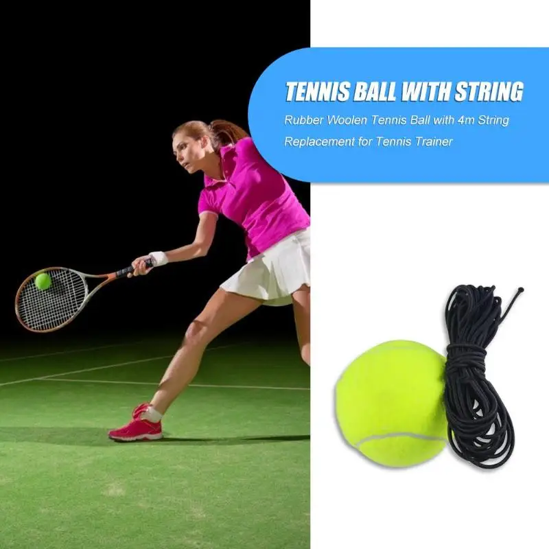 Горячая продажа теннисные мячи износостойкая ракетка резиновый шерстяной теннисный мяч с струнным тренировочным оборудованием для