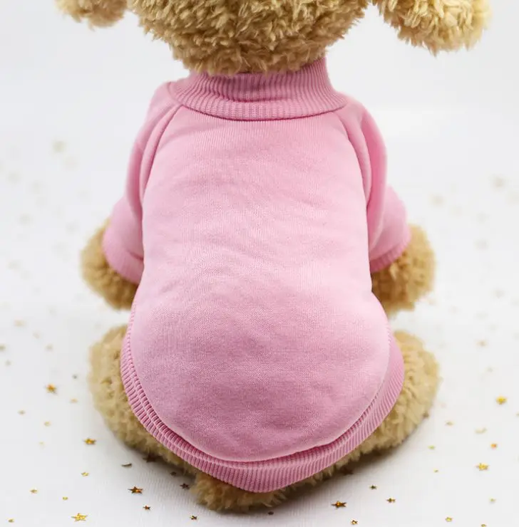 light pink Одежда для больших собак и кошек, одежда для маленьких собак и кошек, пальто для собак, свитер, куртка, чихуахуа, хлопковая простая футболка, жилет для кошек, костюм - Color: light pink