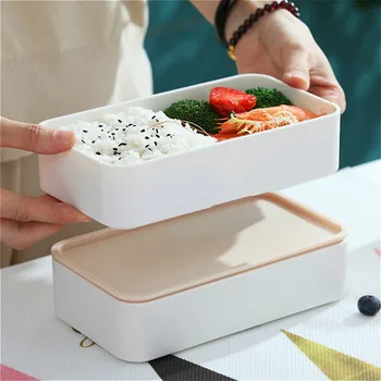 

Double Layer Bento Box Double-layer Partition Lunch Boxes Portable Microwave Heating Tableware Student Food Containers Lunchbox