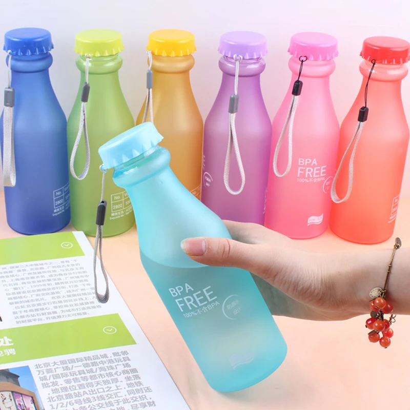 550ML Candy-Colored Drinkware Leak-proof Plastic Portable Non-breakable Soda Bottle Sealed Water Cup Beverage Water Bottle water bottle,sports water bottle,sports bottle,plastic water bottle,plastic cup
