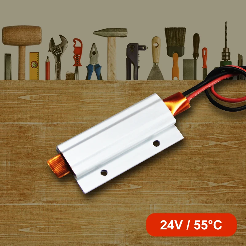 1 piece 24V 55C Thermostat PTC aluminum heating with Mounting hole for mini instrument Surface-insulated