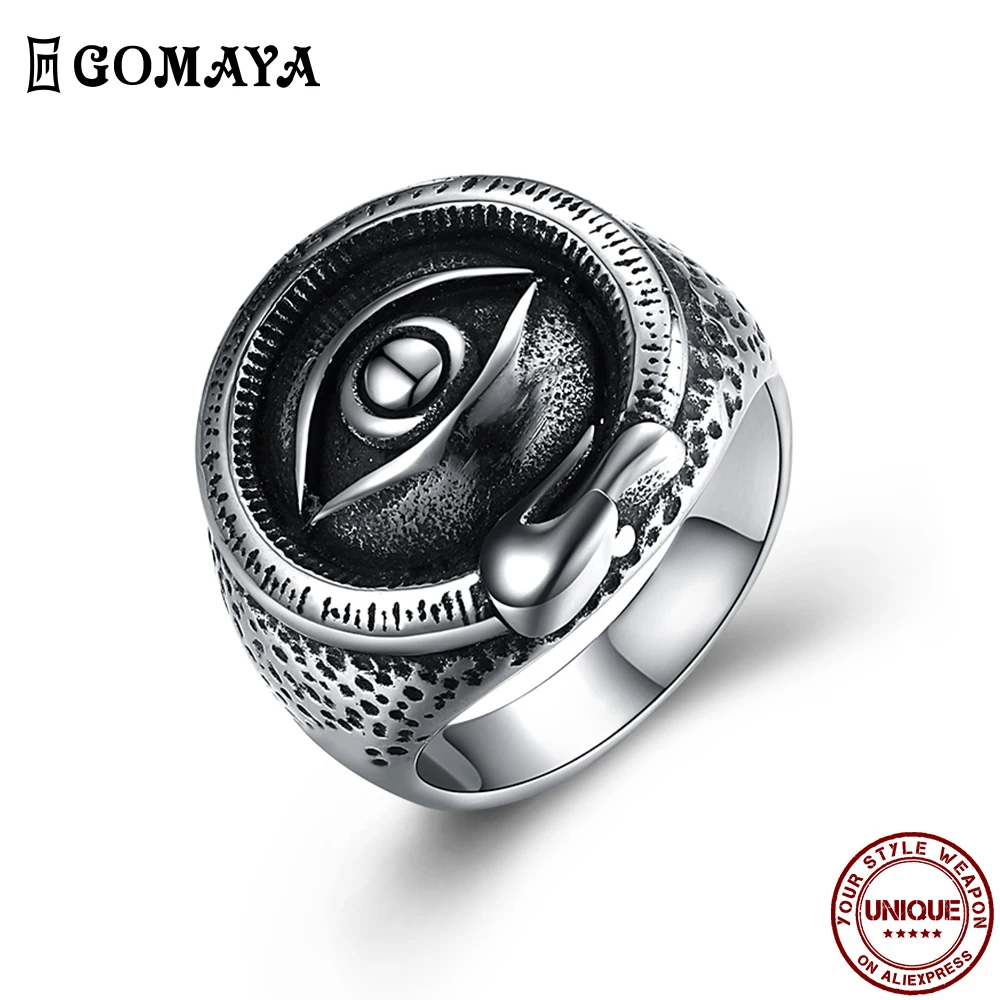GOMAYA мужское кольцо из нержавеющей стали креативное с крутым дьявольским глазом