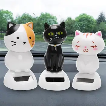 

Solar Powered Shaking Cat Kitten Doll Toy Car Ornament Decoration Handicraft