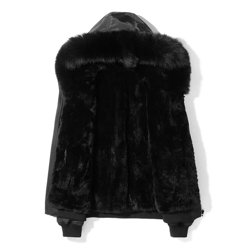 Пальто с натуральным мехом парка подкладкой из натурального кроличьего меха