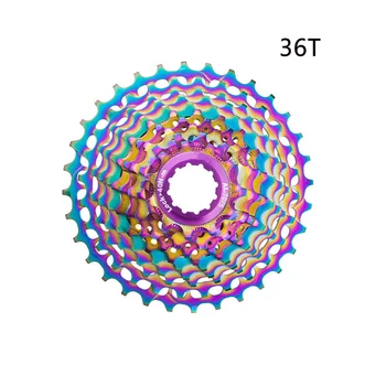 

11 Speed Bike Freewheel Wheel Mountain Bicycle Sprocket Colorful Cassette Crank Aluminum Alloy Round Replacement 28T 32T 34T 36T