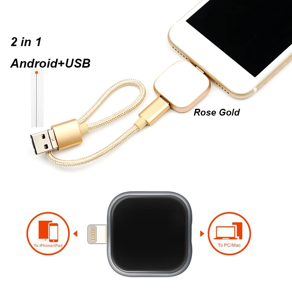 Supersonic Metal OTG Usb Flash Drive 32GB 128GB 256GB Pendrive External storage For iphone X 8 7 Plus 6 6s Plus 5S ipad Macbook