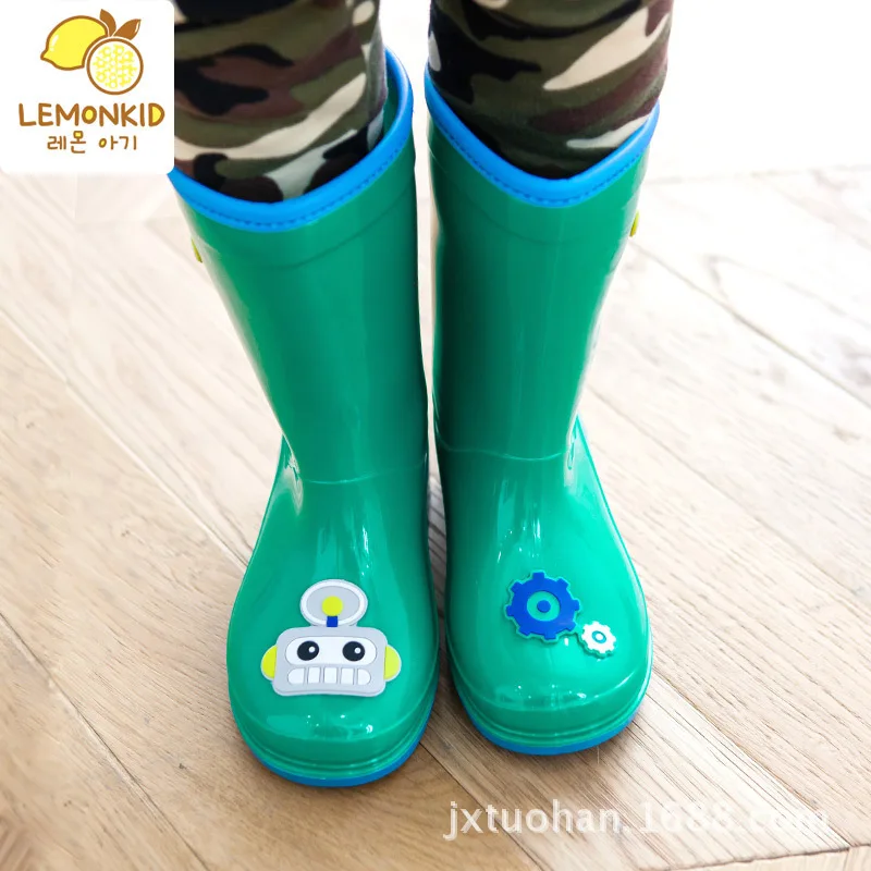 

South Korea Spring And Summer New Style CHILDREN'S Rain Boots PVC Cartoon Anti-slip Environmentally Friendly Rain Boots-Men And