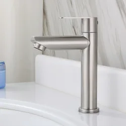 Basin Faucet Stainless Steel Single Cold Basin Faucet Bathroom Wash Basin Bathroom Wash Basin Faucet
