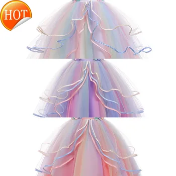 

Party Dress For Girls Carnival Costume Kids Dresses For Girls Rainbow Dress Children Birthday Princess Dress