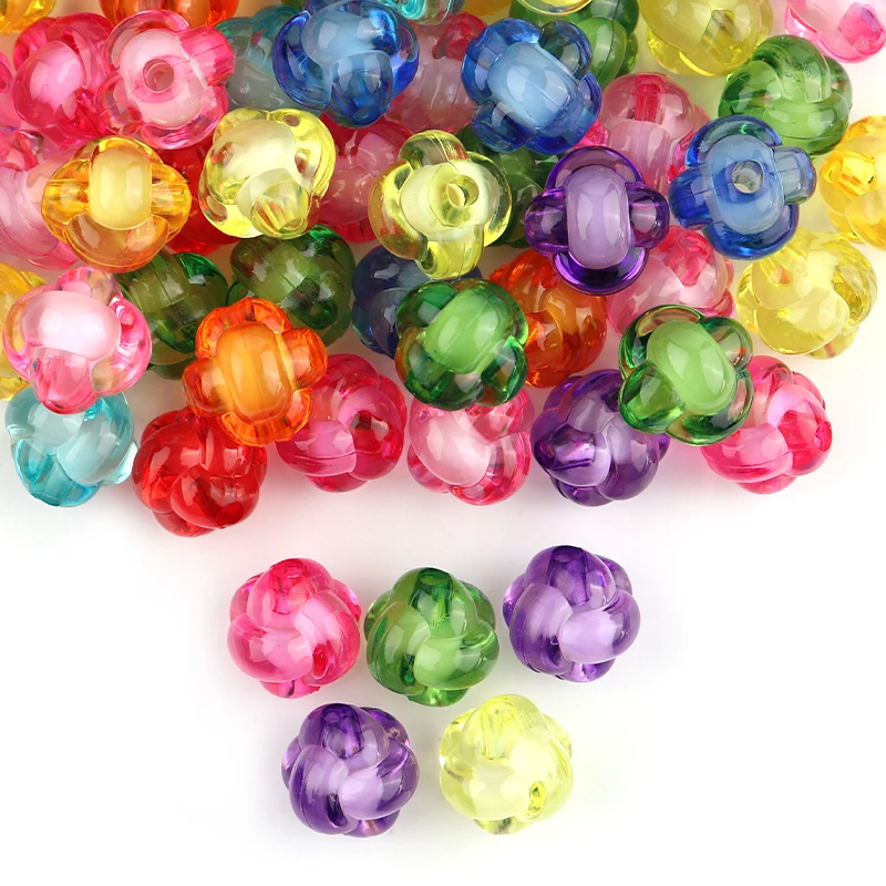 50pcs Acrylic Bucket Beads Candy Colorful Color Round Glass Beads Loose  Spacer Beads For Jewelry Making DIY Bracelet Necklace