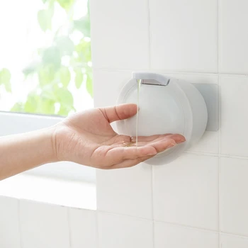 

Small Liquid Soap Dispenser Wall Mounted Free Punching Plastic Sanitizer Shampoo Dispenser for Bathroom Kitchen Hotel 350Ml