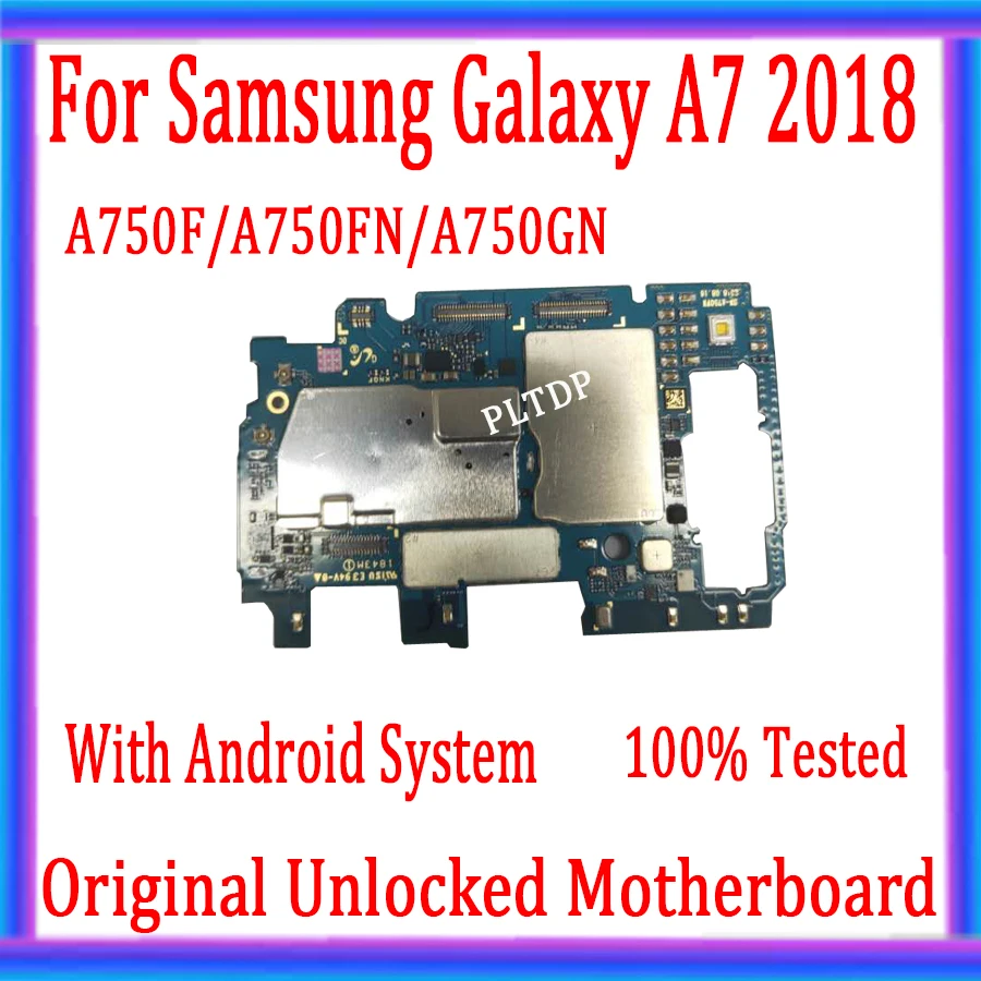 For Samsung Galaxy A7 2018 A750FD/A750GN/DS Motherboard 2SIM Full Chips 100% Original unlocked Logic mainboard | Мобильные телефоны