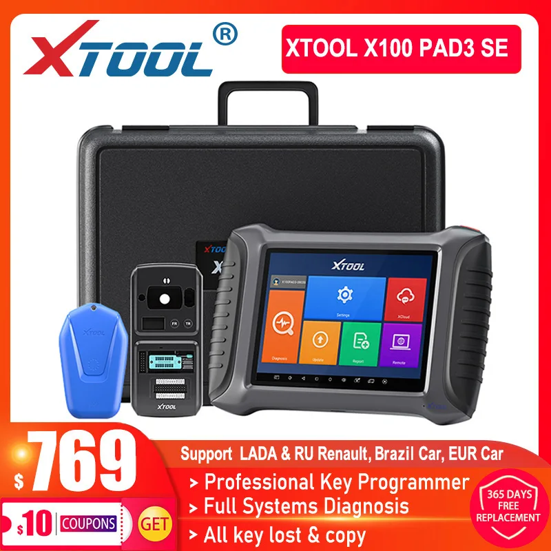 XTOOL X100 PAD3 SE с KC501 для BENZ инфракрасный ключ OBD2 программатор ключей полная система