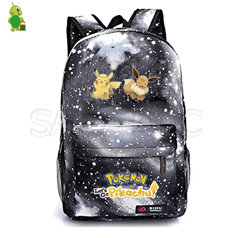 21 Let's Go Рюкзак Пикачу для девочек и мальчиков Покемон Eevee школьные сумки для подростков Galaxy Повседневный Рюкзак детская дорожная сумка через плечо - Цвет: 21