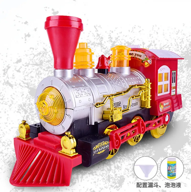 

New Style Children Model Cartoon Electric Universal Blowing Bubbles Train Sound And Light Music Automatic Blowing Bubbles Toy