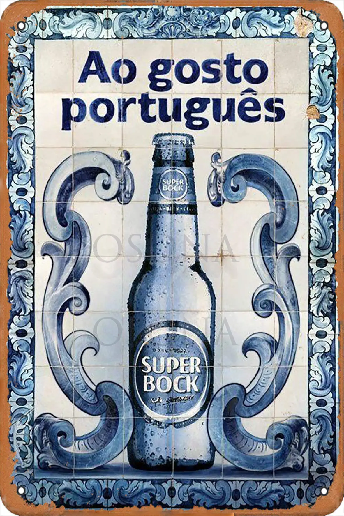 

Racing Series Illustration Super Bock Ao Gosto Portugues Rustic Wall Decor Metal Tin Sign Vintage Decor for Pub Funny