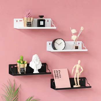 

Wall Mounted Iron Storage Rack Furnishing Article Wall Shelf Nordic Creative Bathroom/Kitchen Organizer Storage Holders Rack