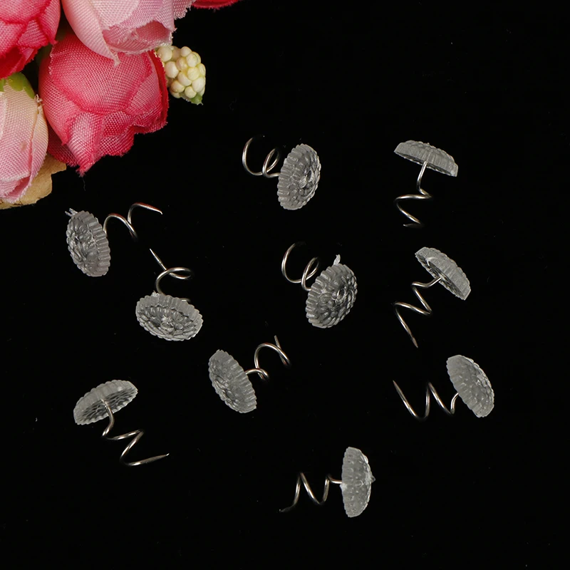 10pcs Clear Heads Nickel Plated Steel Fixed Screw Upholstery Twist Pins Sofa Couch Chair Twist Pins Car Drapery Craft