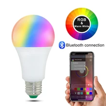 20 modos de lâmpada inteligente bluetooth lâmpadas led controle sem fio e27 b22 15w magia rgb lâmpada decoração para casa aplicar a ios/android