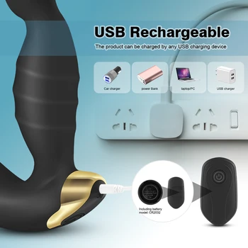 Male Prostate Massager Vibrators Anal Plug Silicone Male Penis Prostate Stimulator Butt Plug Delay Ejaculation Ring Men Sex Toys 5