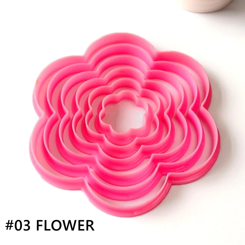 Flower Формочки для печенья, звезды для рождественской елки, форма цветка, пресс-форма для торта, набор формочек для печенья, сахар, формочка для помадки, украшения для тортов - Color: Flower