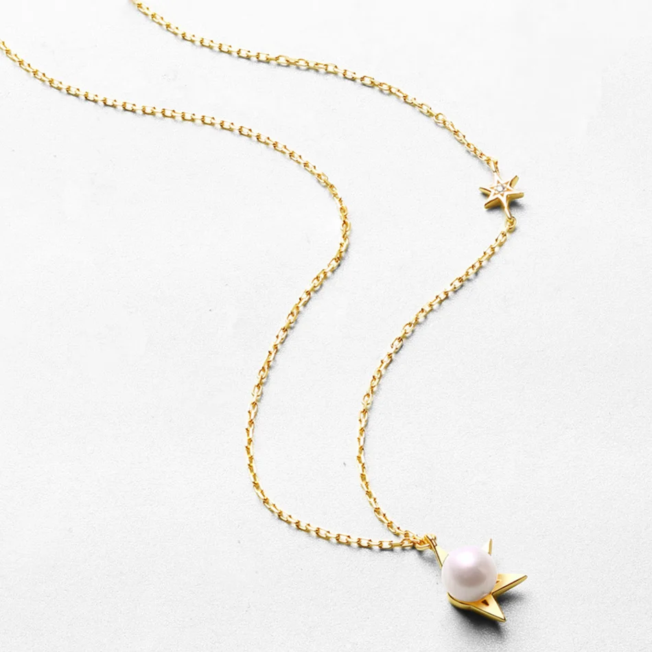 ALLNOEL Real 925 Sterling Silver half-star pearl Ring Necklace Drop Earrings Jewelry sets For Women Wedding Boutique 2019 New (17)