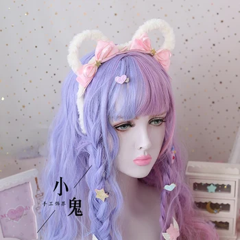 

Japanese Lolita Cute Bear Ears Headband Brown Bowknot KC Hair Accessories Yonug Girl Hair hoop Handmade Hair Ornaments Cosplay