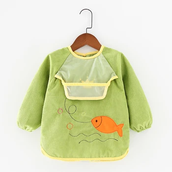 

Autumn and winter baby meal coverall bib girl child apron long sleeve waterproof and dirty baby