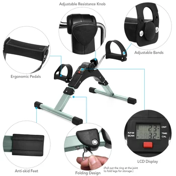 

Folding Fitness Pedal Stepper Exercise Machine LCD Display Indoor Cycling Bike Stepper with Adjustable Resistance For Home Gym