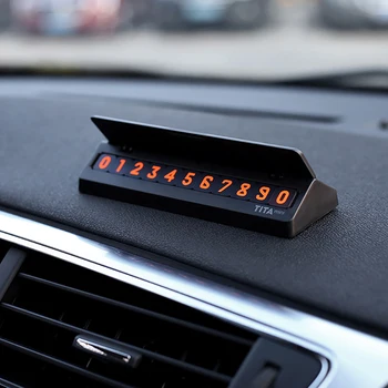 

Luminous Telephone Number Card Hidden Number Plate Universal With Auto Accessories Car Temporary Parking Card