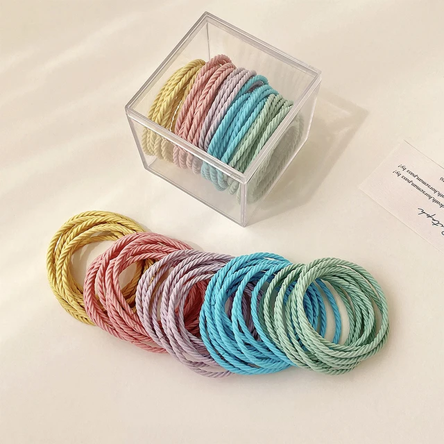 10/50/100 Pcs/Set Women Girls Colors Soft Scrunchies Elastic Hair Band Lady Lovely Solid Rubber Bands Female Hair Accessories Mix-3-50 Pcs