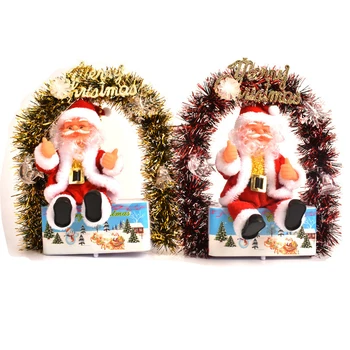 

Christmas Decoration Santa Claus Doll Children's Toys Colorful Luminous Sitting Garland Electric Music Merry Christmas 22x25 Cm