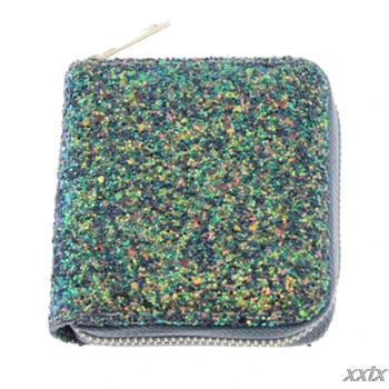 

Small Glitter Wallet for Women Girls Mini Coin Purse Pouch Case with Key Ring