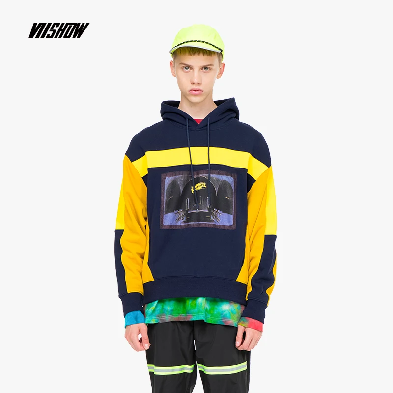VIISHOW уличная одежда с принтом мужские толстовки брендовые хлопковые Sudaderas Para Hombre новые толстовки с капюшоном мужская одежда WD2205183 - Цвет: Dark Blue