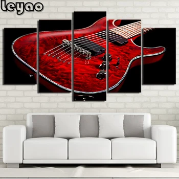 

5D Diy Diamond Painting "5 Pieces Musical Instruments Guitar" Diamond Pictures Cross Stitch 3D Rhinestone Embroidery Decor