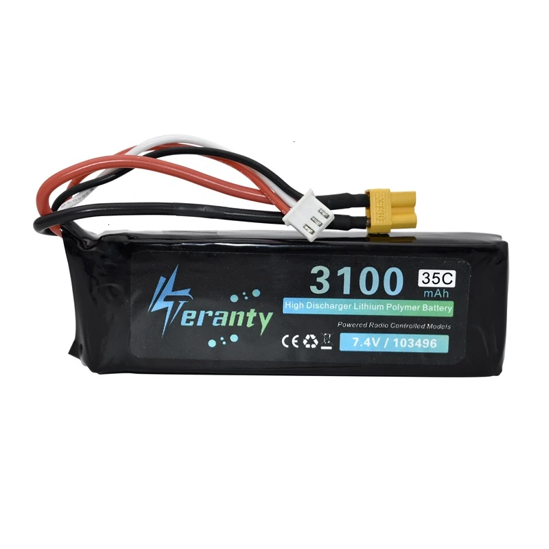 Обновленная батарея 7,4 V 3100mAh Lipo для MJX Bugs 3 B3 RC Quadcopter запасные части 7,4 v перезаряжаемая батарея обновление 2700mah 25C 1 шт - Цвет: Красный