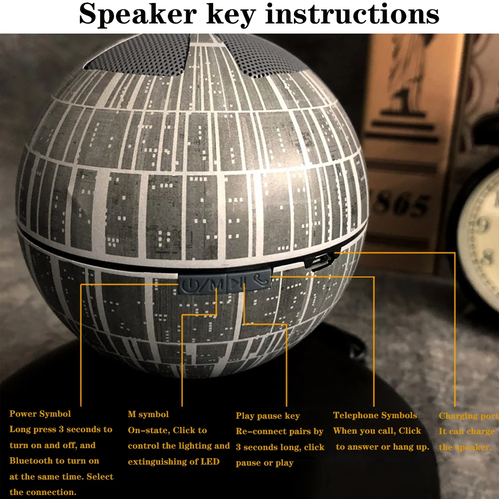 Ограниченная серия, Звездные войны, Звездные войны, WRS, Звезда смерти, магнитная левитация, беспроводная Bluetooth, вращающаяся на 360 градусов стерео колонка
