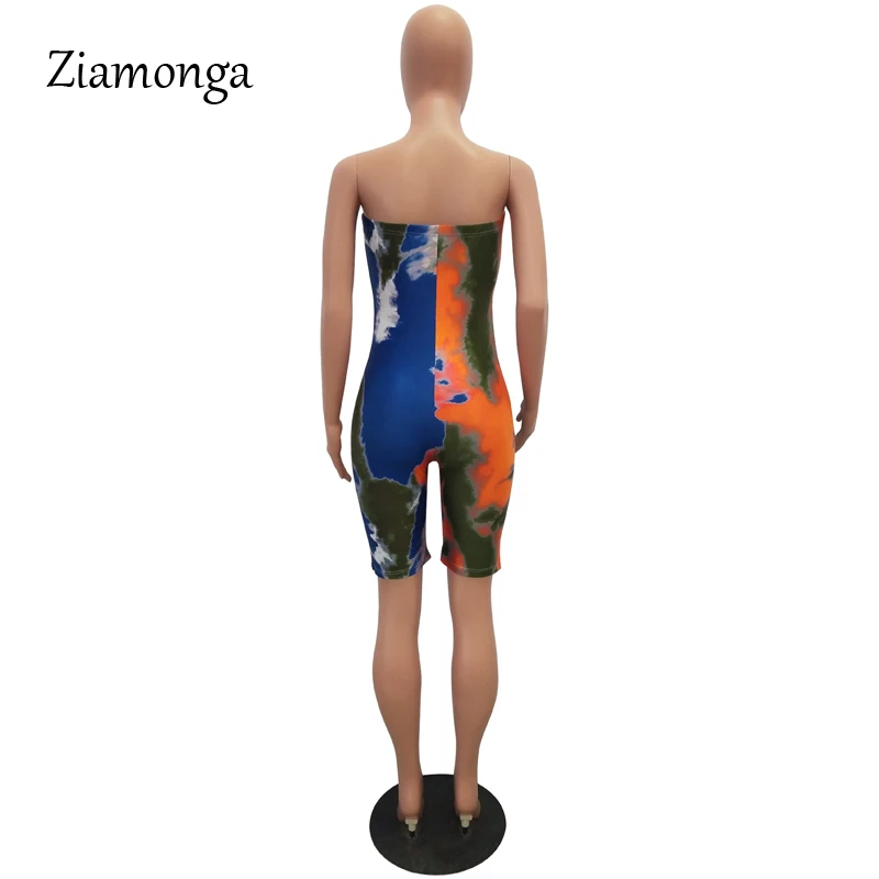 Ziamonga, новинка, женский, с завязками, окрашенный, без бретелек, с вырезами на талии, летний, до колена, комбинезон, облегающий, облегающий, пляжный, праздничный, комбинезон