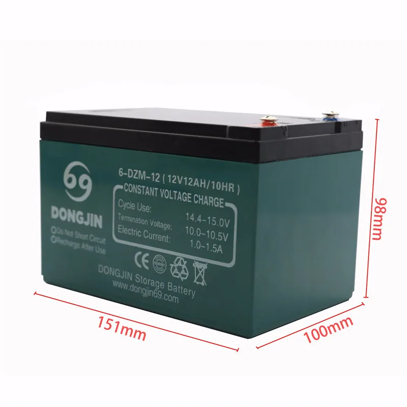 

TDPRO Genuine New 12V 12Ah 6-DZM-12 RSealed Lead Acid Battery SLA for Modified Electric Scooter Bike Go Kart Motorcycle ATV