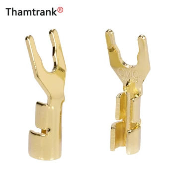 

10Pcs/lot Banana Plug 24K Gold Plated Y Shape Fork Banana Male Connector Speaker Plug Audio Adapter Wholesales