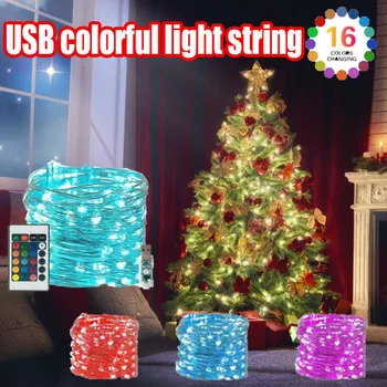 

16 Color Outdoor String Fairy Lights 5M 10M LED Solar Lamps Waterproof Christmas Decoration for Garden Street Droshipping