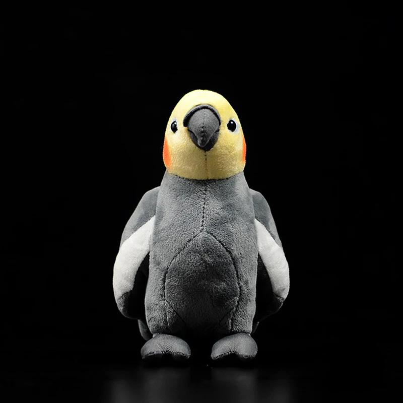 18 см маленькая настоящая жизнь желтый Cockatiel плюшевые игрушки Экстра Мягкий попугай Чучела Птицы игрушки рождественские подарки для детей