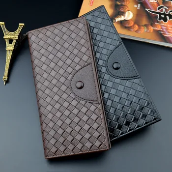 

Men's wallet long lattice thin soft man wallet fashion embossed youth large purse Dollar capacity 3 fold multi-card wallet 602