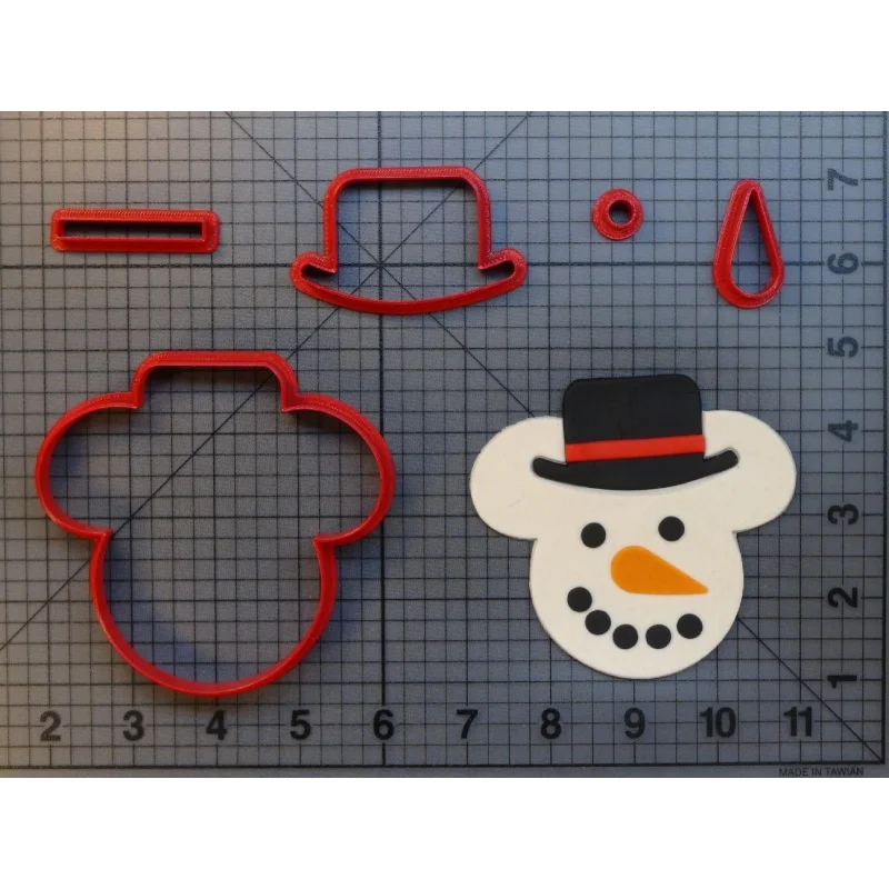 N1701 snowman 3in Рождественские животные мышь Санта Снеговик 3d печать PLA пластик помадка печенья резак набор - Цвет: N1701 snowman 3in