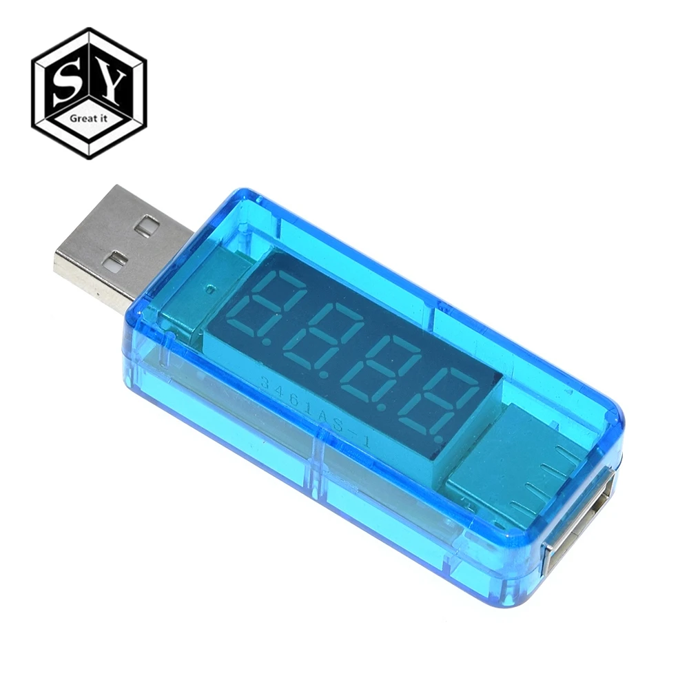 1 шт. цифровой USB Мобильный зарядный ток тестер напряжения метр мини USB зарядное устройство Доктор Вольтметр Амперметр прямой синий